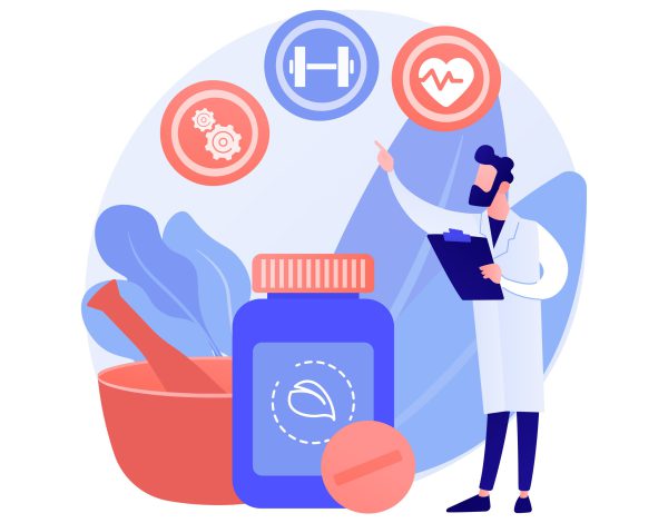 Holistic medicine abstract concept vector illustration. Alternative natural medicine, holistic mental therapy, whole body treatment, health practice, disease, integrative doctor abstract metaphor.