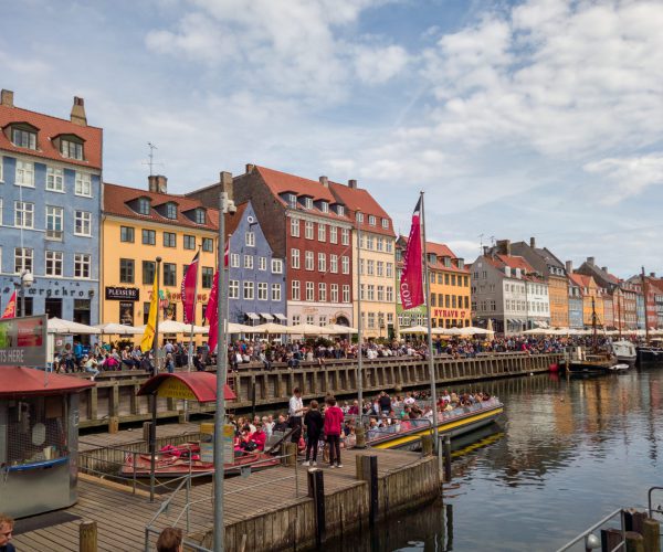 Some colorful building facades along the Nyhavn Canal at Copenhagen Denmark