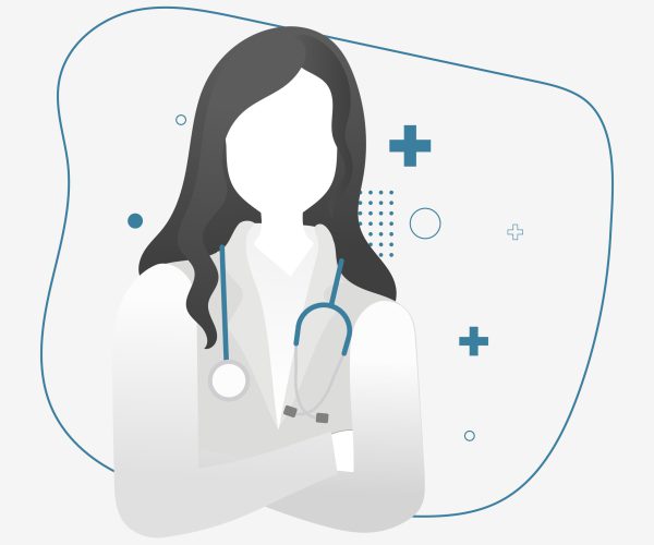 Female healthcare professional medical hero character vector