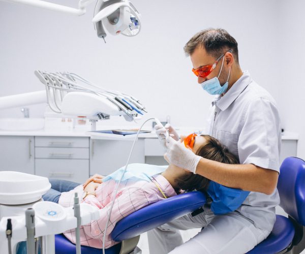 Woman patient at dentist